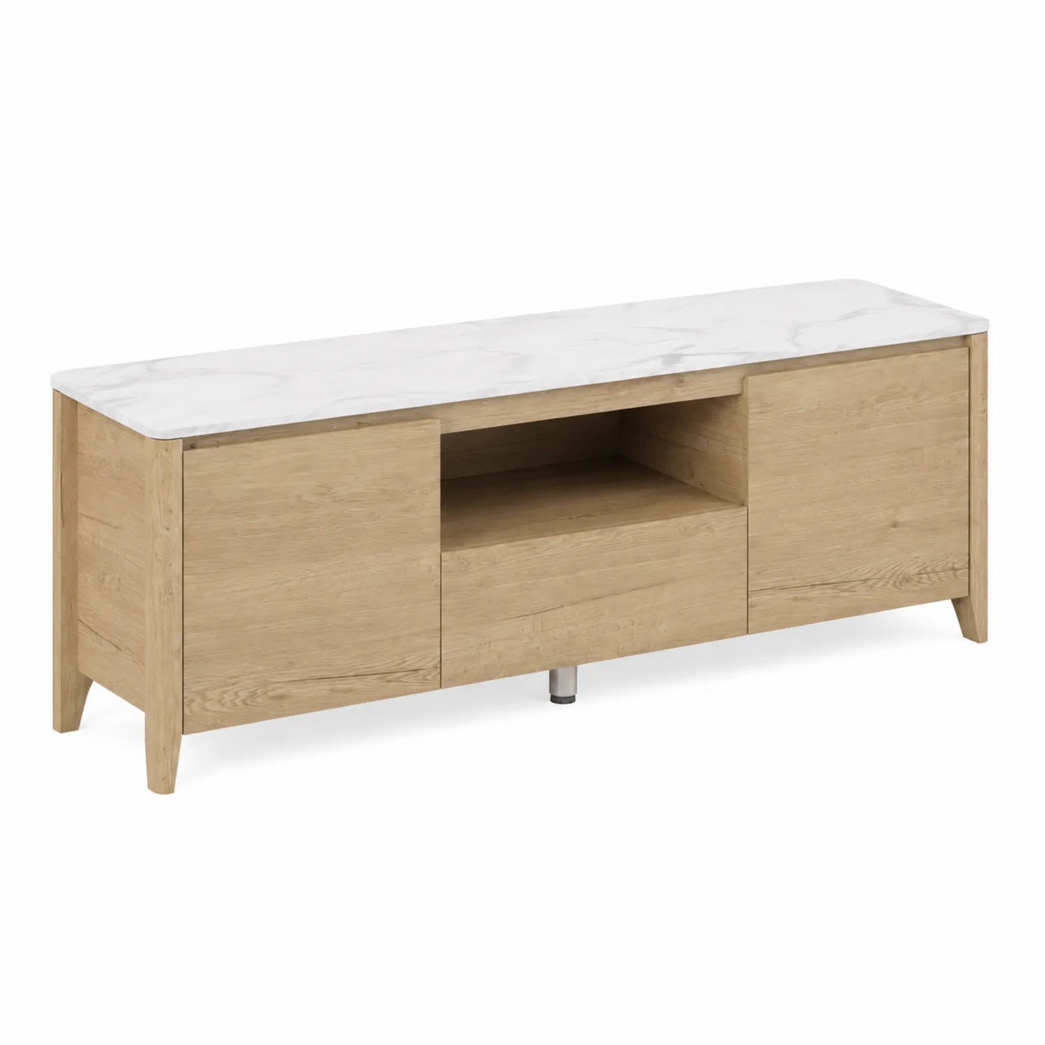 TV-Schrank Holz mit Marmoroberfläche 150x40x50 cm