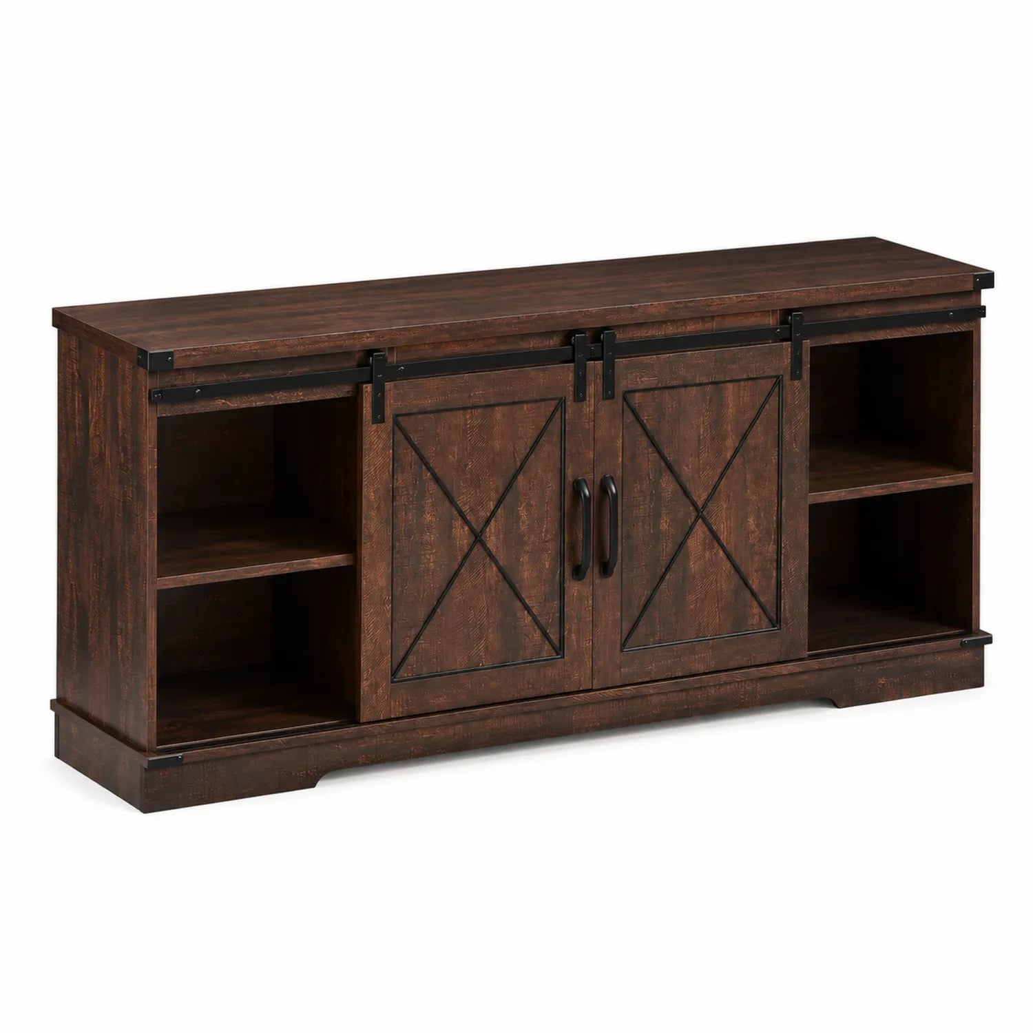 TV-Schrank MDF Dunkelbraun mit Schiebetüren