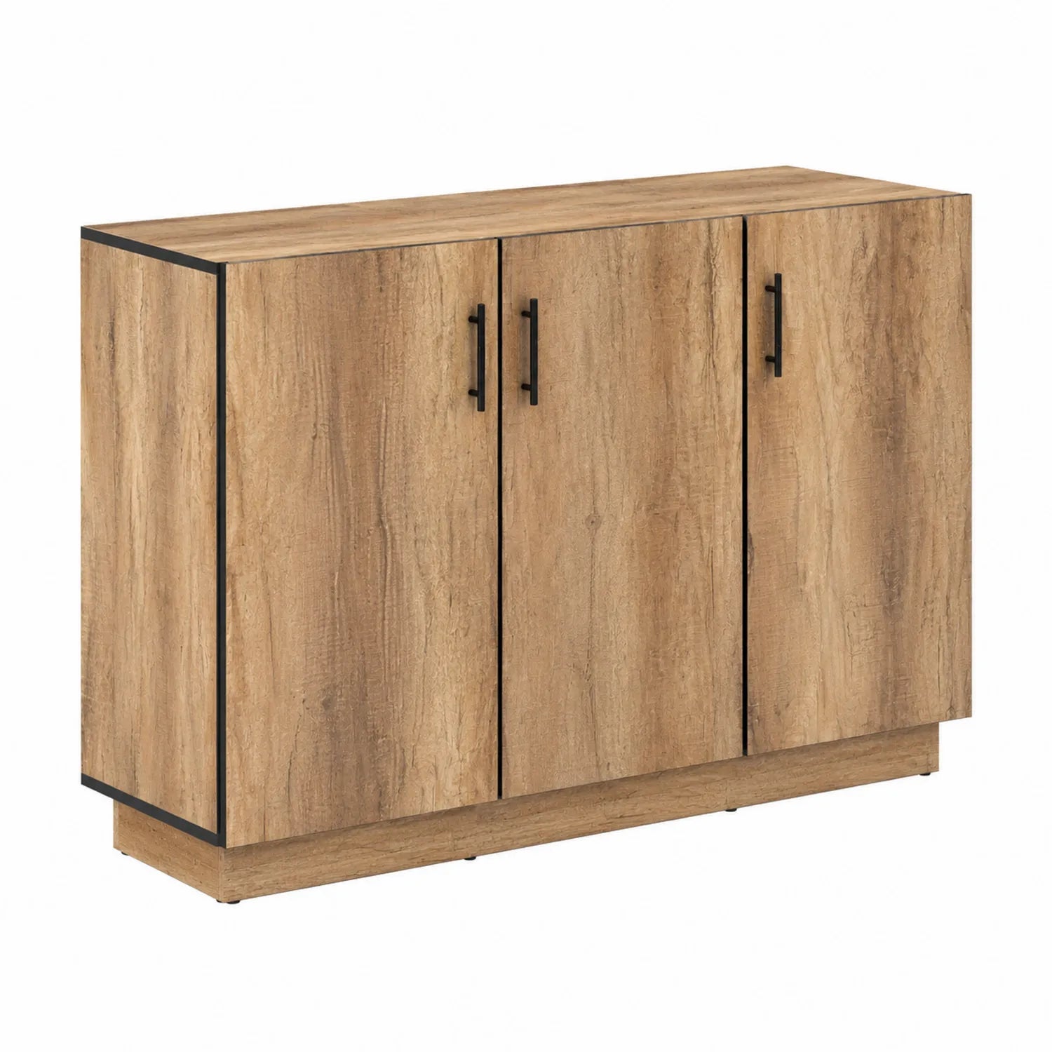 Sideboard Holzfaserplatte Eiche mit 3 Türen 120x35x80cm